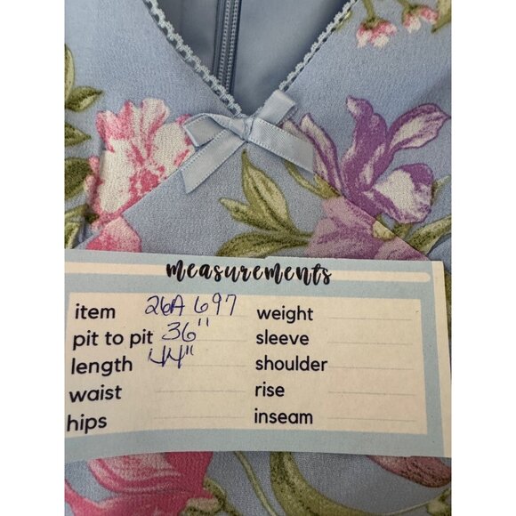 WAYF Small Dahlia Light Blue Floral Dressy V Neck Midi NWT - Picture 15 of 16